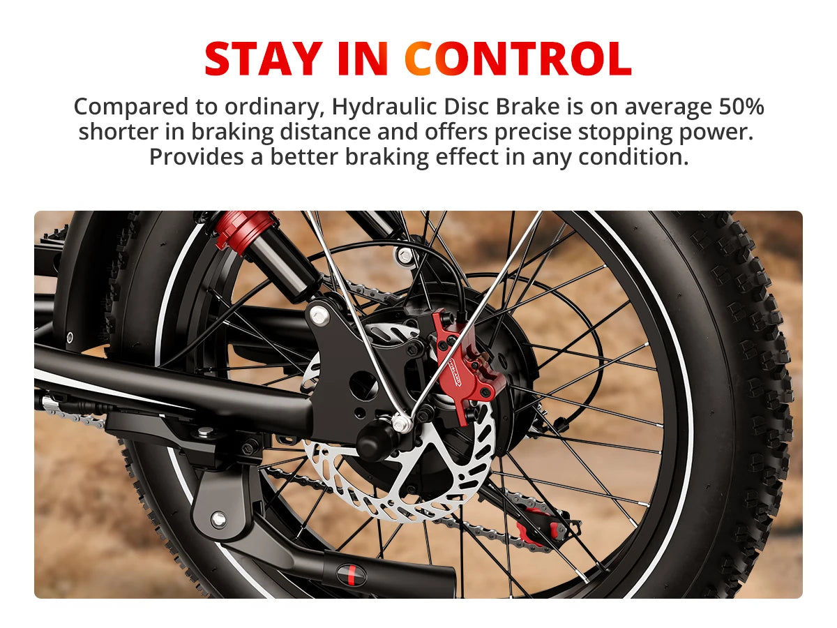 Electric Bike 2000W Dual Motor 48V 25AH Battery 20" - Ohberri