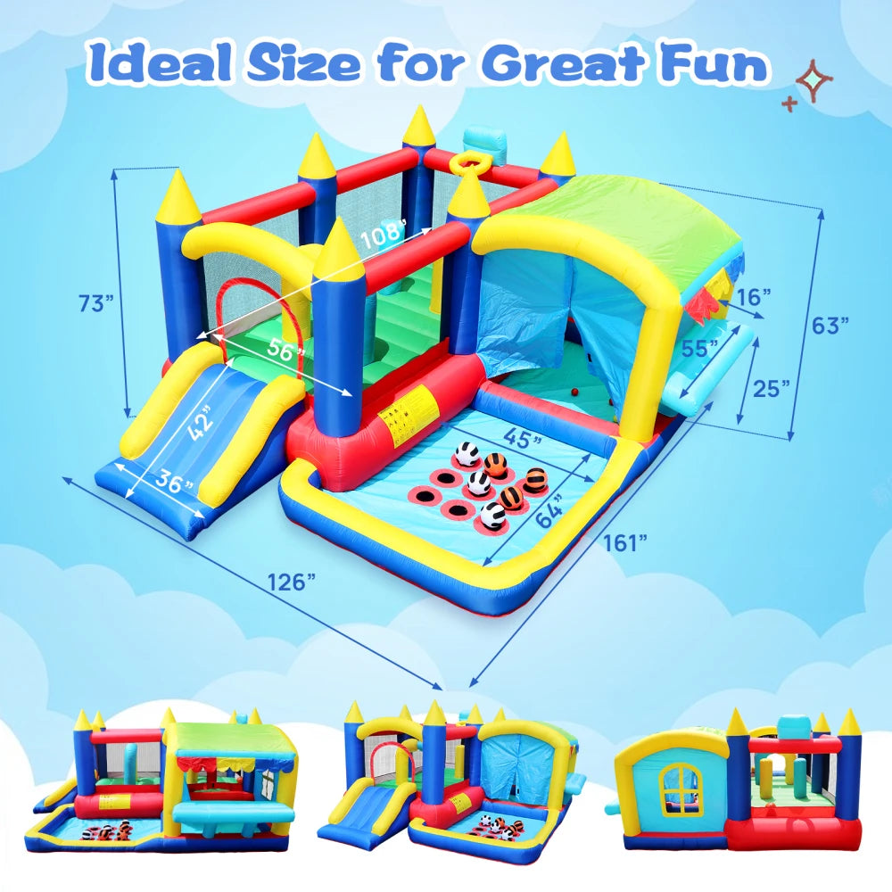 Inflatable Bouncer for Kids Complete Setup with Blower-80"X 91" - Ohberri