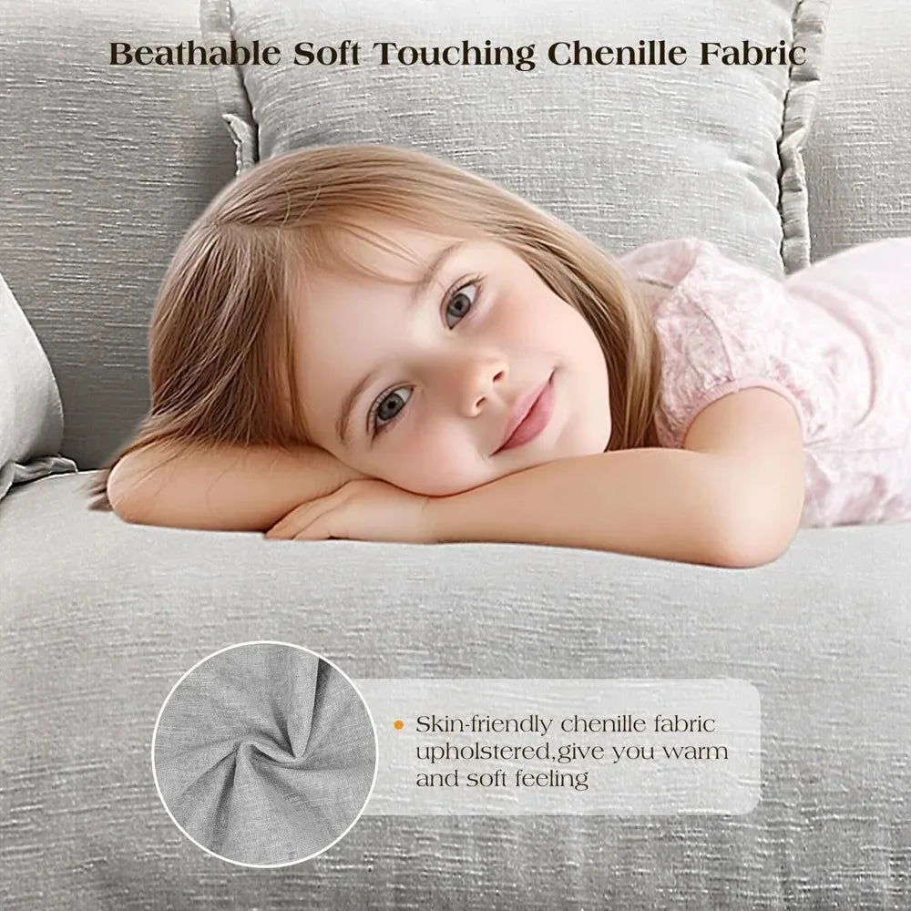 U-Shaped Sectional Sofa – 3-Seater Modern Deep Seat - Ohberri