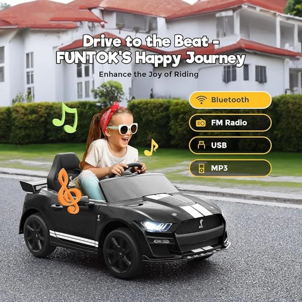Ride On Kids Car With Remote Controls 12V Battery Powered Electric Single Seat Bluetooth - Ohberri