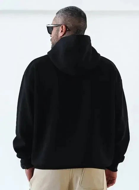 Bold Skull Letter Print Long Sleeve Pullover with I'm Who I Am Design Hoodie Ohberri