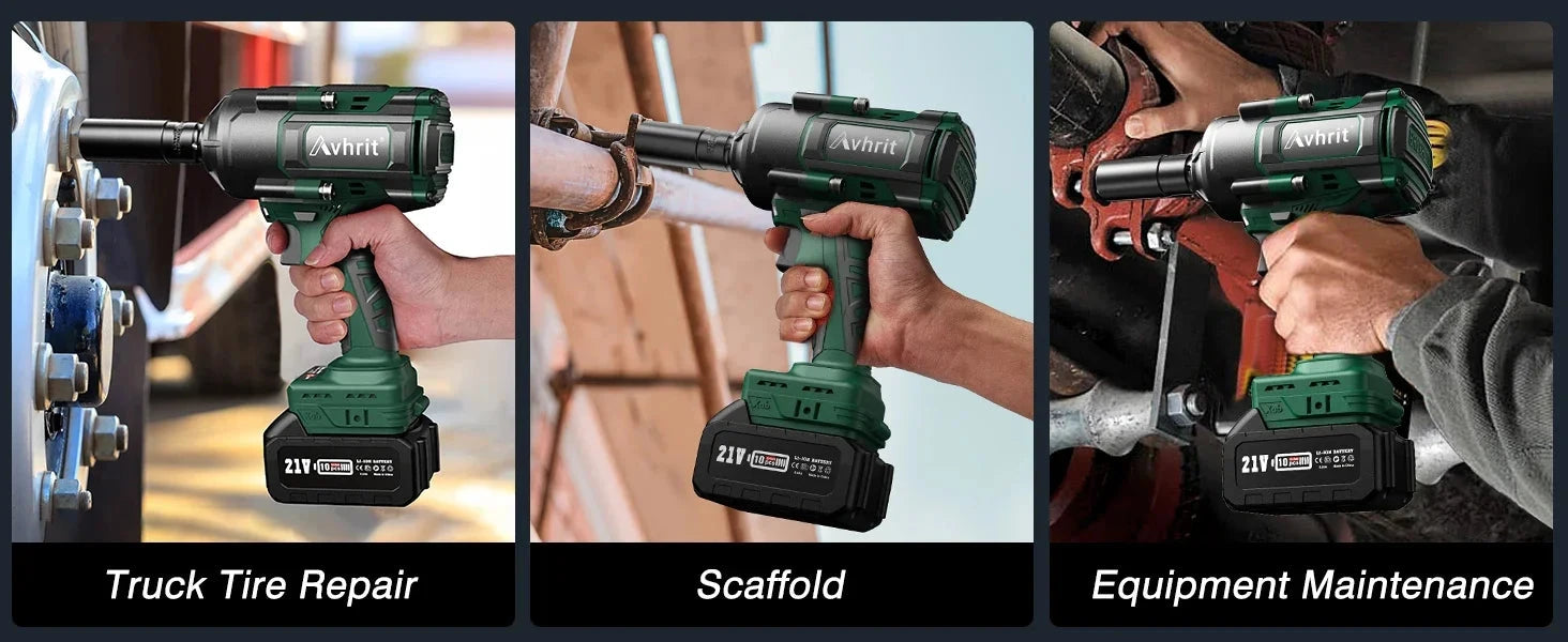 1/2" Cordless Brushless Impact Wrench 1000Nm(738Ft-lbs) w/ 2x5.0Ah Ohberri