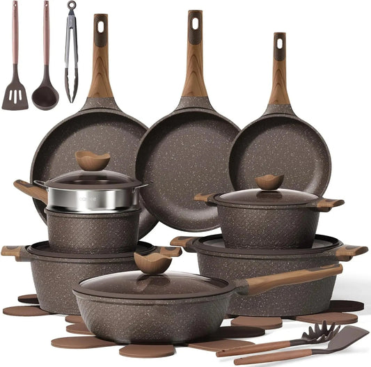 26PCS Pots and Pans Set Non Stick, Cookware Set Pots and Pans Induction Cook Ware Ohberri