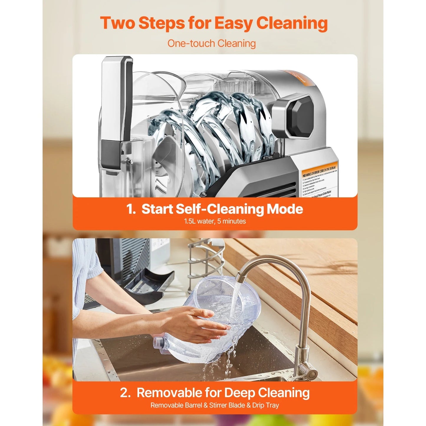 2L Slushie Machine No Ice Needed Margarita Machine with Self-Cleaning Ohberri