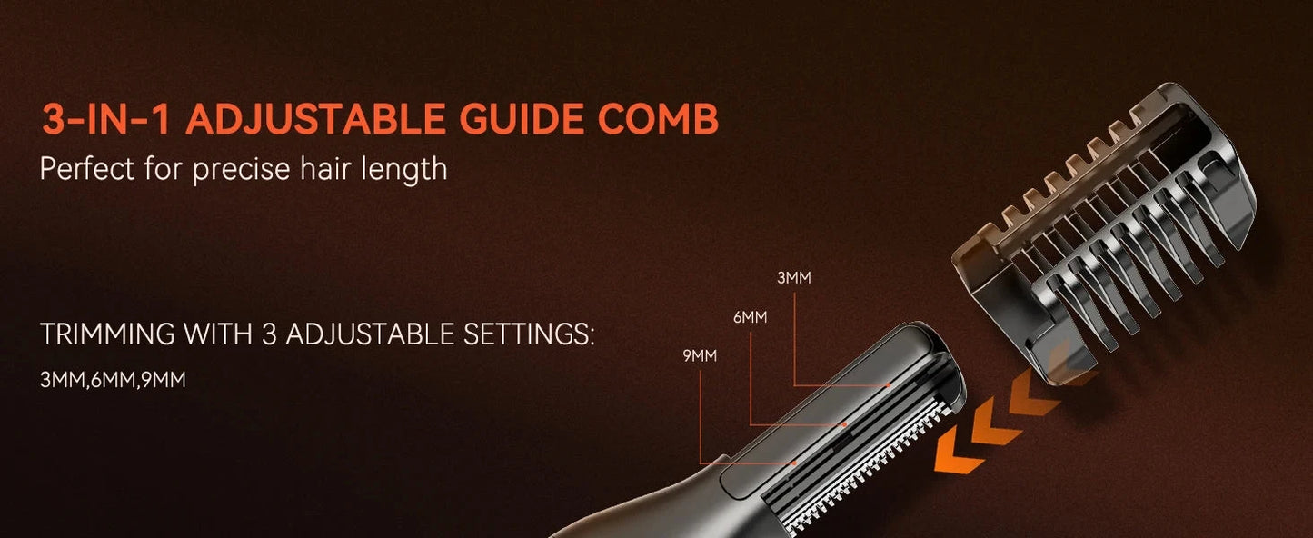 3 in 1 Men Bidirectional Body Hair Trimmer Electric Shaver IPX6 Waterproof Double-edged Razor Ohberri