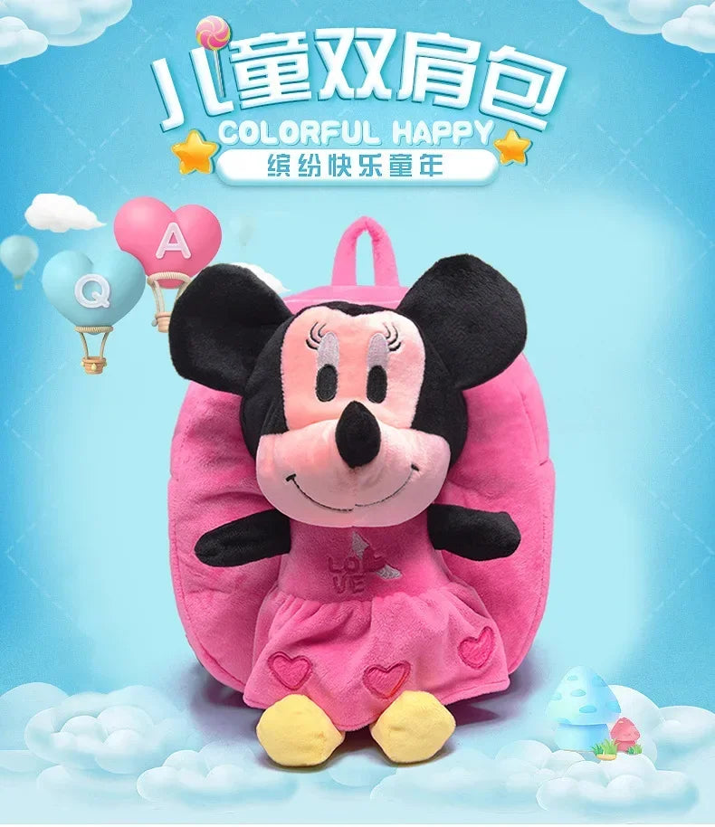 Hello Kitty KT Mickey Mouse Cat Cartoon PP Cotton Short Plush Doll Kindergarten Children Backpack Boys Girls Schoolbag - Ohberri