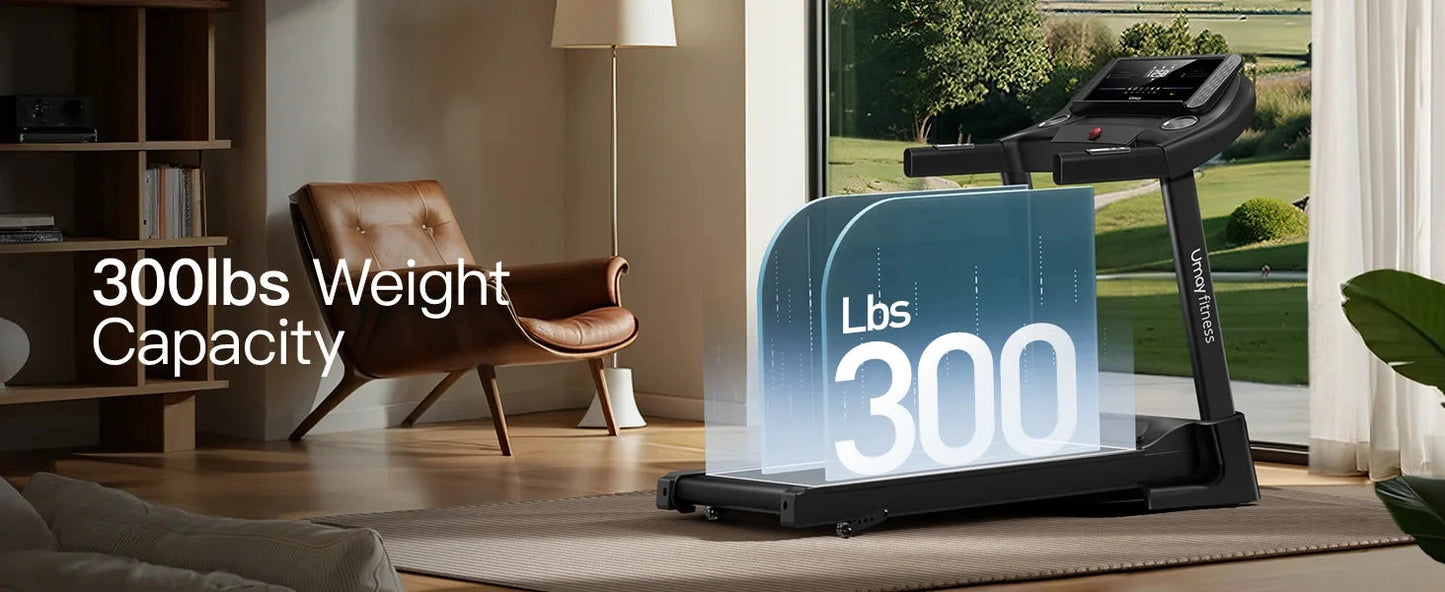 Home Folding Incline Treadmill with Pulse Sensors, 3.0 HP Ohberri