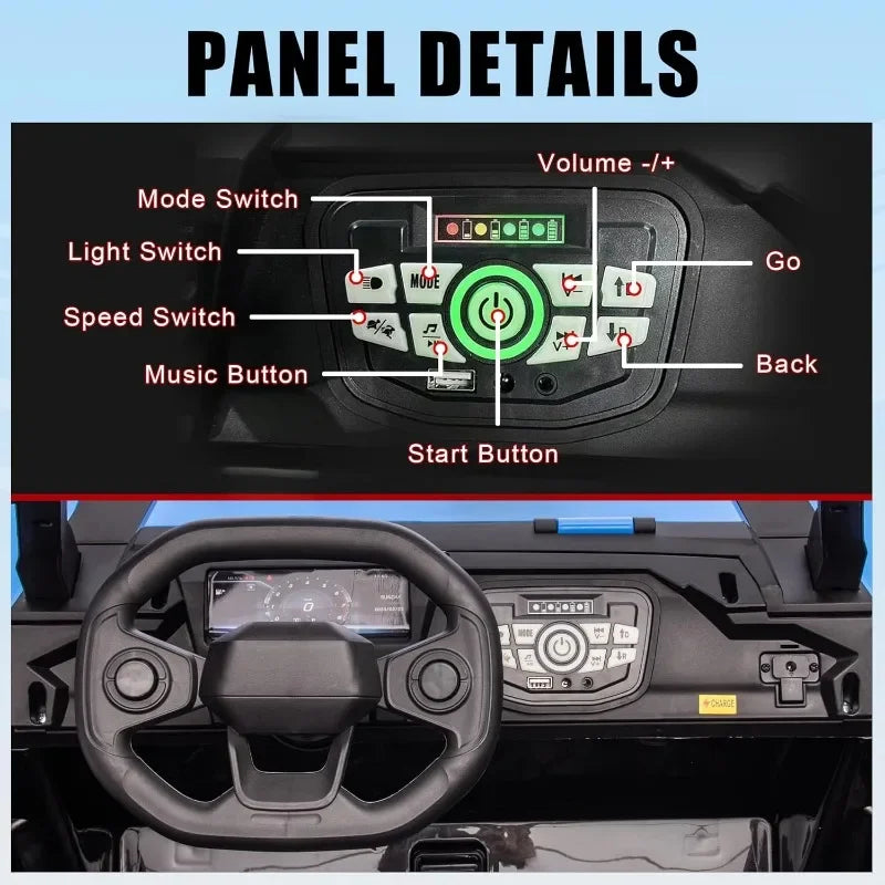 24V Police Car Ride On with Remote Control (Blue) Ohberri