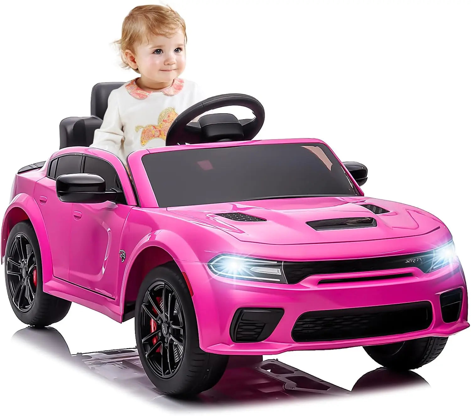 12V Licensed Dodge Charger SRT Hellcat Kids Electric Ride On Car Ohberri