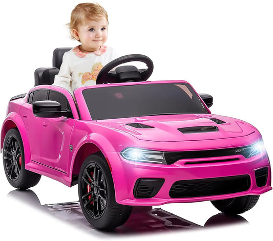 12V Licensed Dodge Charger SRT Hellcat Kids Electric Ride On Car Ohberri