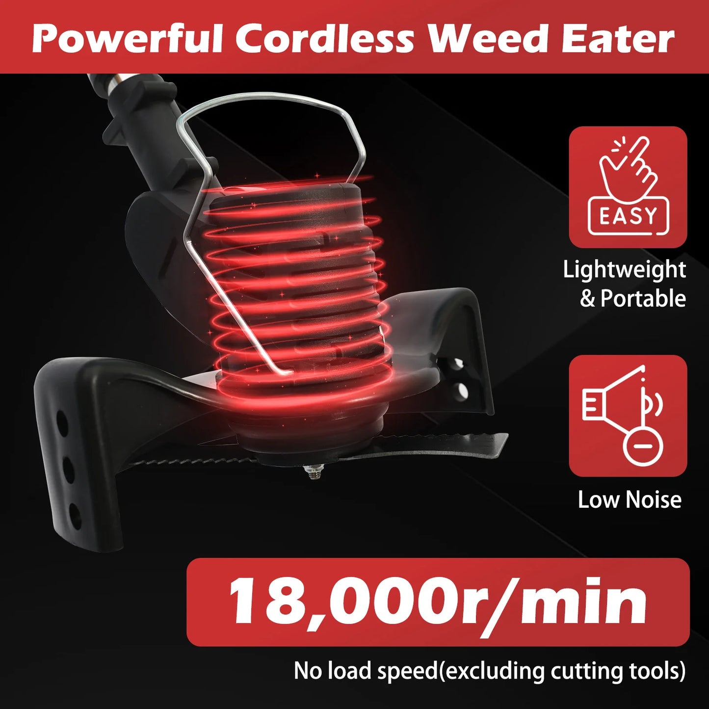 Electric Weed Wacker String Grass Trimmer Cordless with 2x2.0Ah Battery 21V Lightweight Lawn Grass for Garden and Yard Lawn - Ohberri