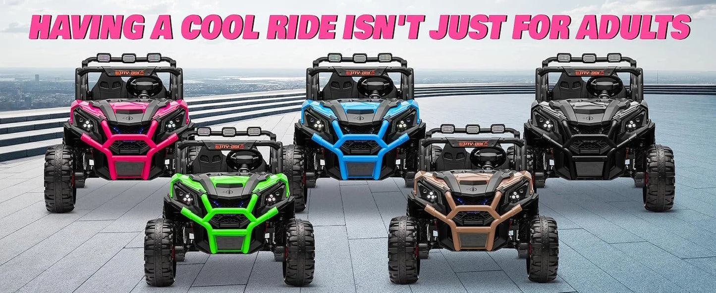 24V XL 2 Seater Ride on Toys Car for Girls, 2WD/4WD Switchable Off-Road UTV Ohberri