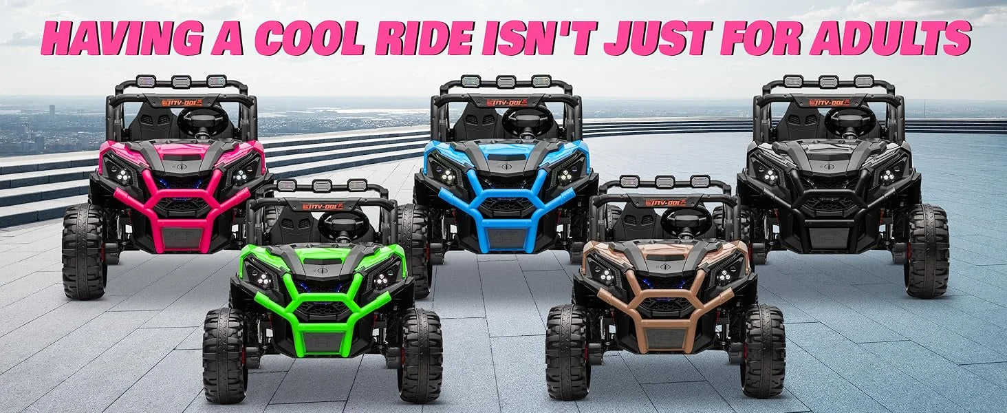 24V XL 2 Seater Ride on Toys Car for Girls, 2WD/4WD Switchable Off-Road UTV Ohberri