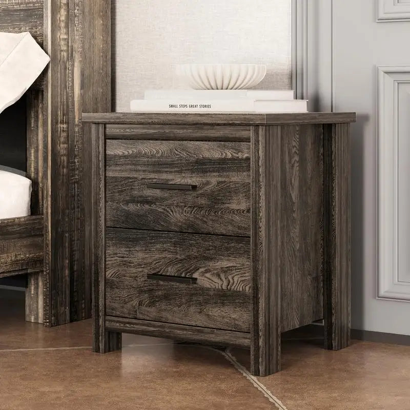 4-Piece Bedroom Set, Queen Bed Frame with Storage Headboard and Charging Station, 2 Nightstands with 2 Drawers, 1 Dresser - Ohberri