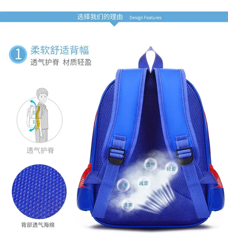 New Children School Bag Boys Girls Spider Man Cartoon Kindergarten Schoolbags Kids Orthopedic Backpacks 4-13 Year - Ohberri