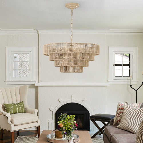 Bohemian Woven Chandelier Inkedjoy