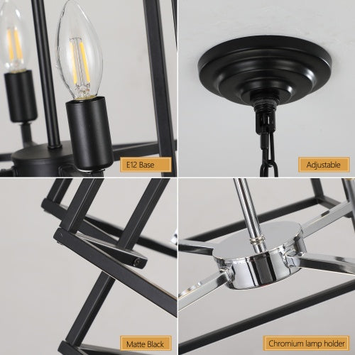 8 Lantern Tiered Chandeliers, Industrial Farmhouse Chandeliers Inkedjoy