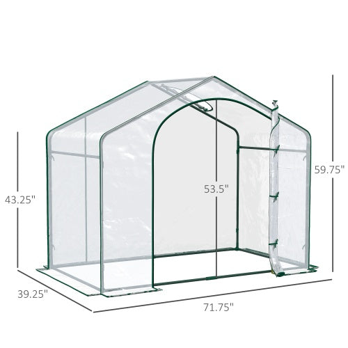 Portable Walk-in Steel Frame Garden Greenhouse Inkedjoy