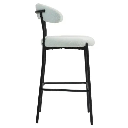 26 Counter Height Bar Stools Teddy Fabric Cover Kitchen Island Counter Bar Stool With Black Powder Coating Base And Footrest My Store