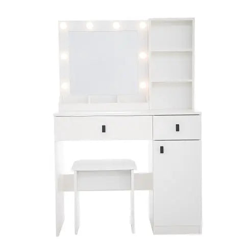 Vanity Desk With Lights With Large Drawers My Store