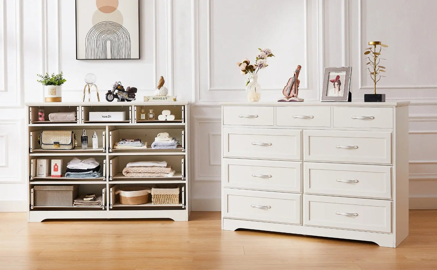 Bedroom 9-Drawer Dresser With Antique Handles, Wood Chest For Kids Room My Store