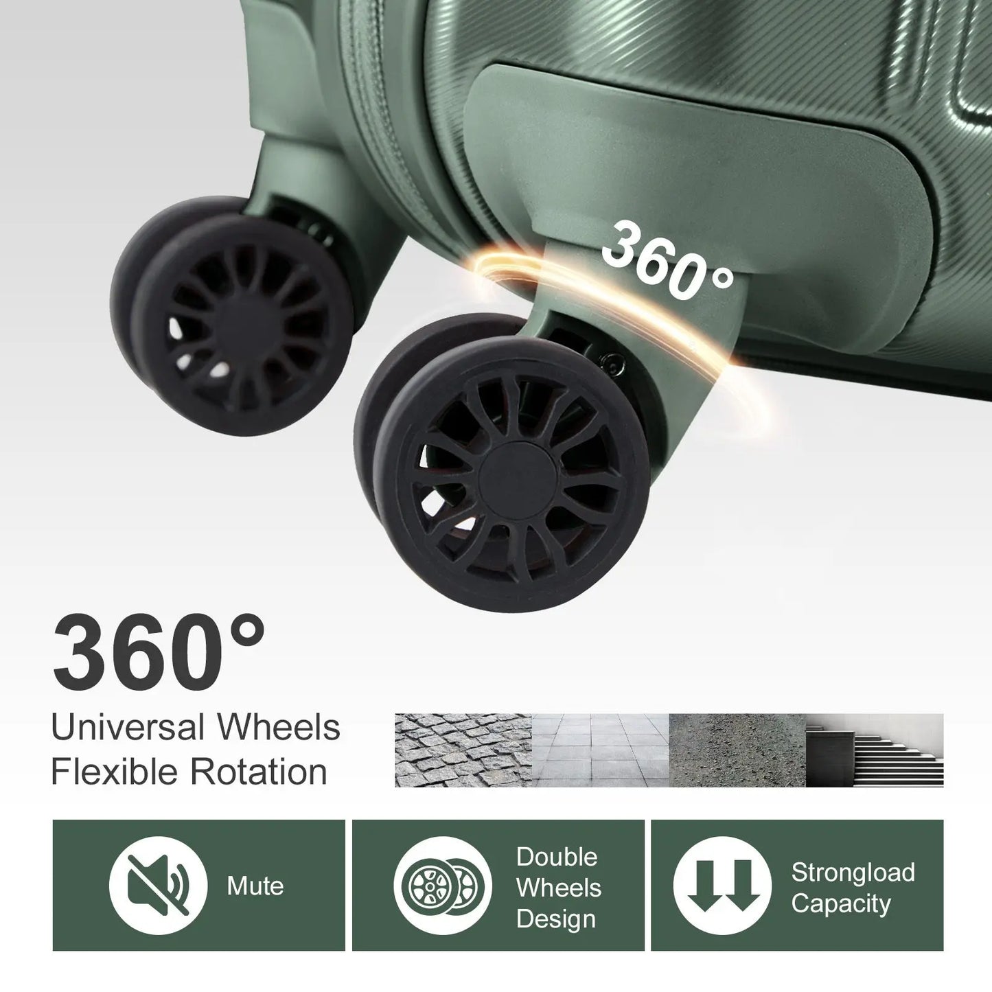 Vertical Pattern Two-piece Set 20 Inch Expandable With 14 Inch Suitcase Inkedjoy