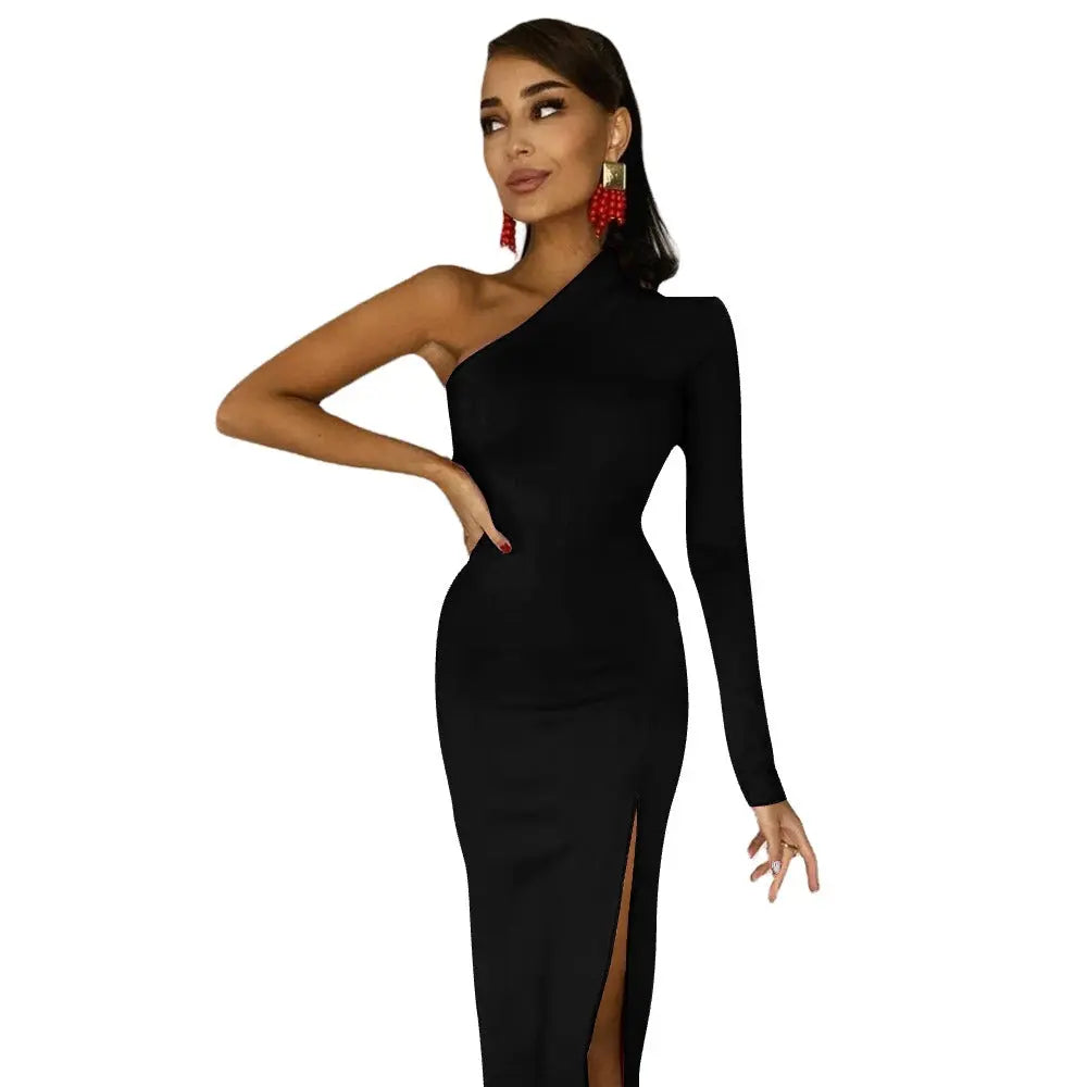 Half Sleeve Slit Dress Inkedjoy