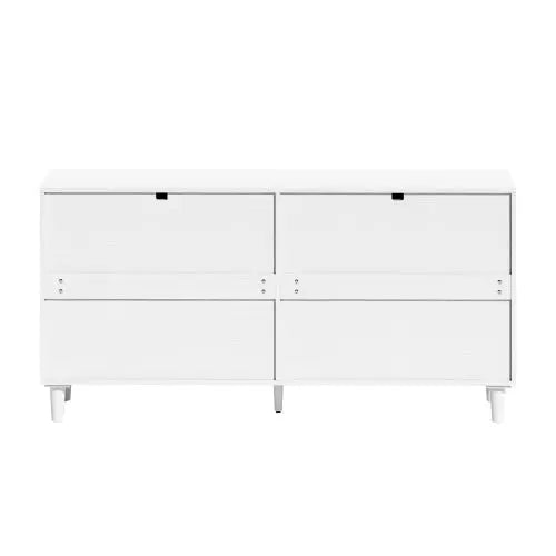 Rattan Dresser With 6 Drawers -White My Store