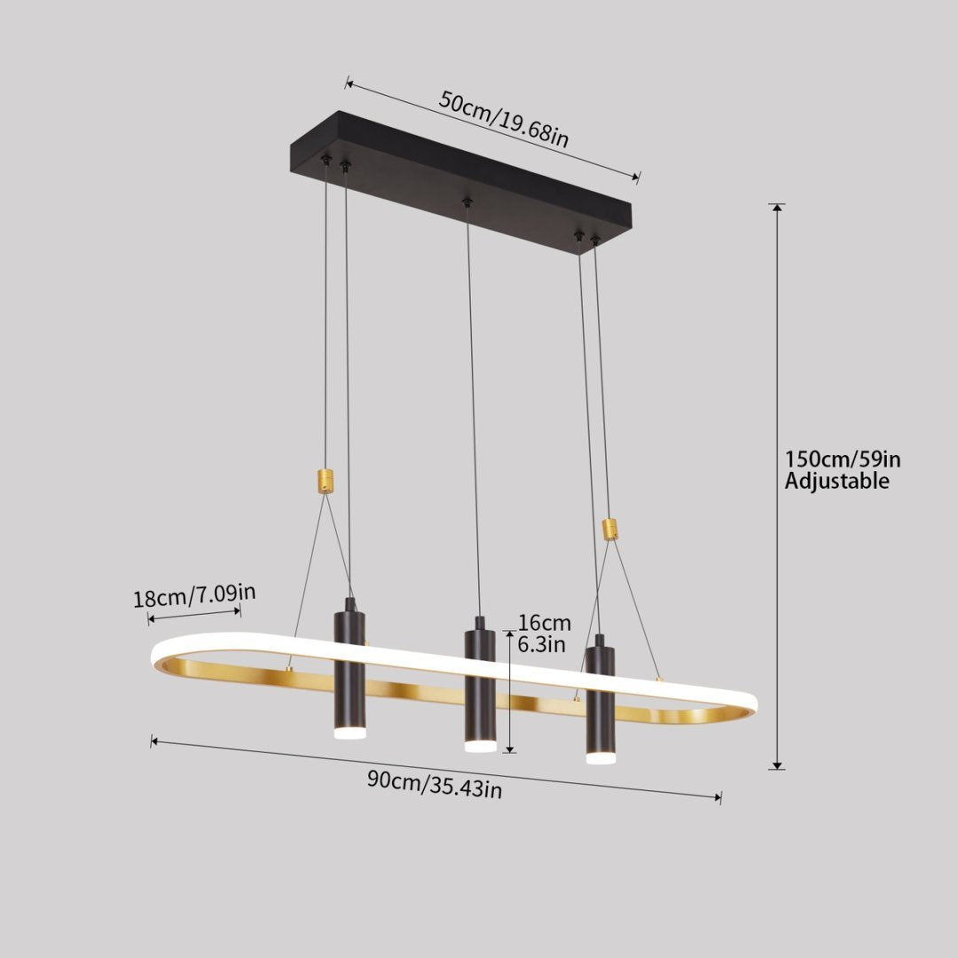 Black Gold Dimmable LED Pendant Light No Bulb My Store