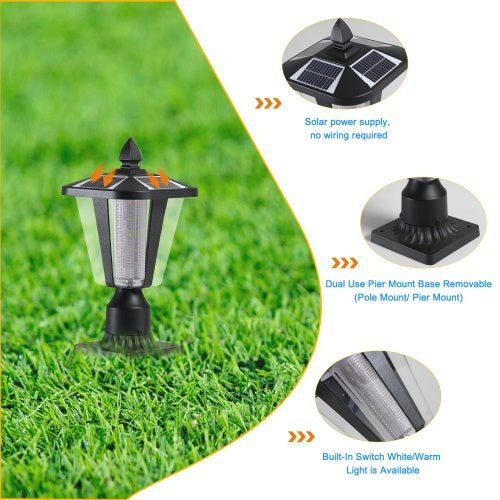 Solar Pillar Headlights With Dimmable LEDs 1-pack My Store
