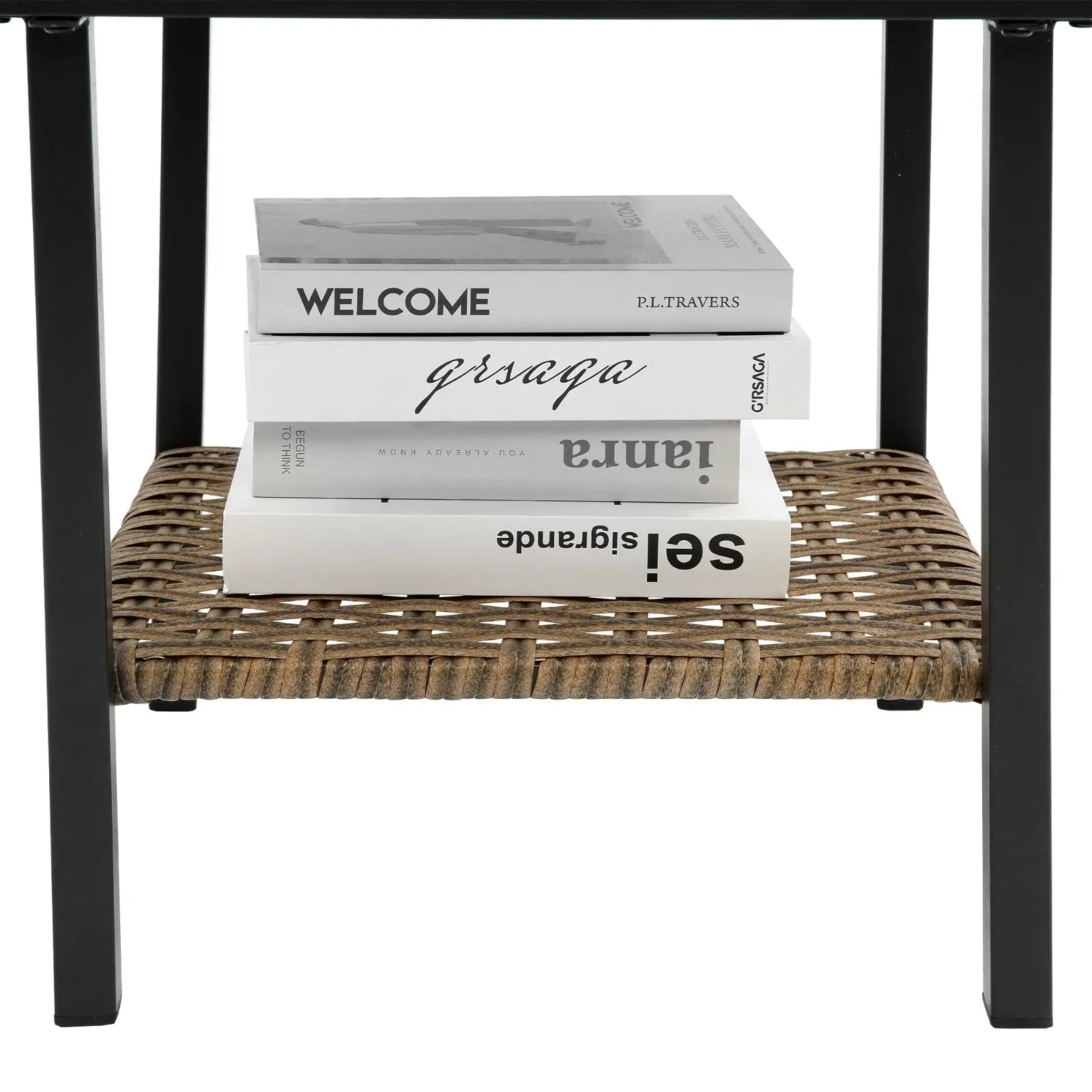 3pcs Rattan Rocking Chair Set Outdoor Leisure Grey My Store