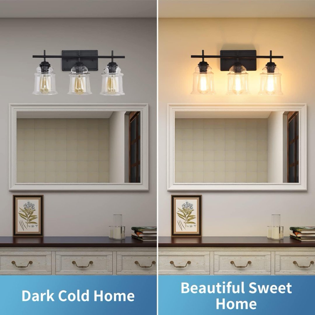 3-Light With Clear Glass Satin Shade My Store