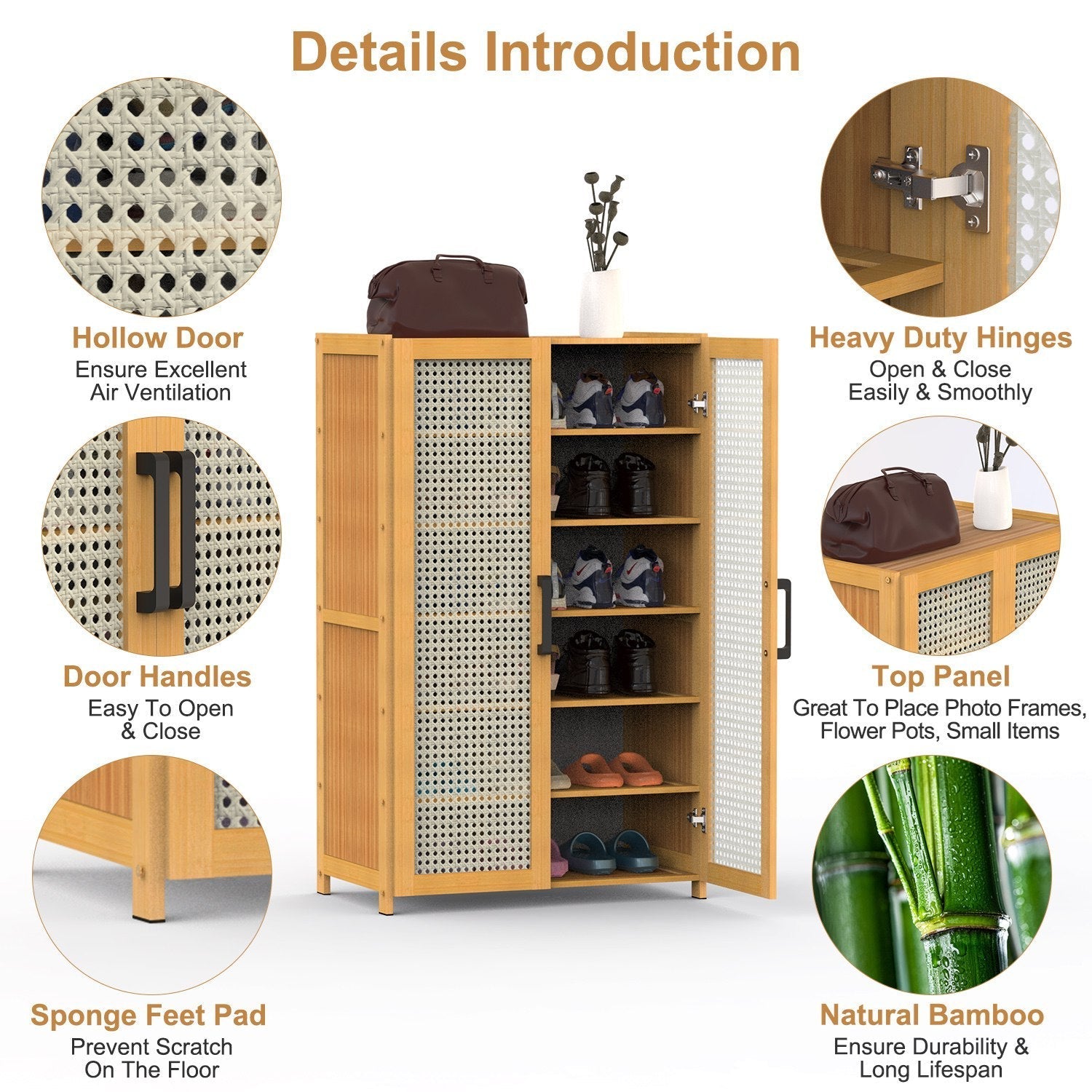 6-tier Bamboo Shoe Rack Inkedjoy