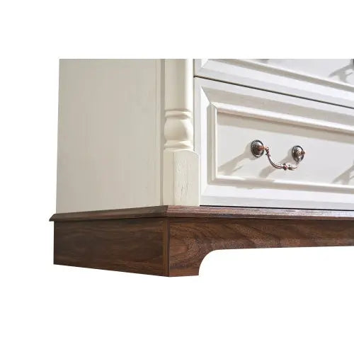 Farmhouse Style 5 Drawer Dresser Chest With Base Wooden Rustic My Store