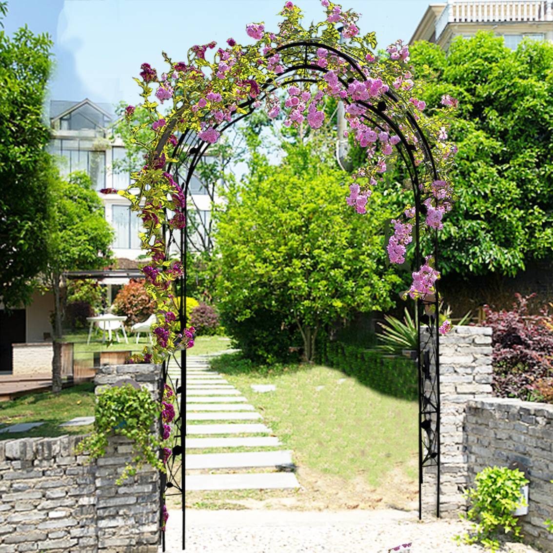 Metal Garden Arch Assemble Freely With 8 Styles Arbor Trellis Climbing Plants Outdoor Inkedjoy