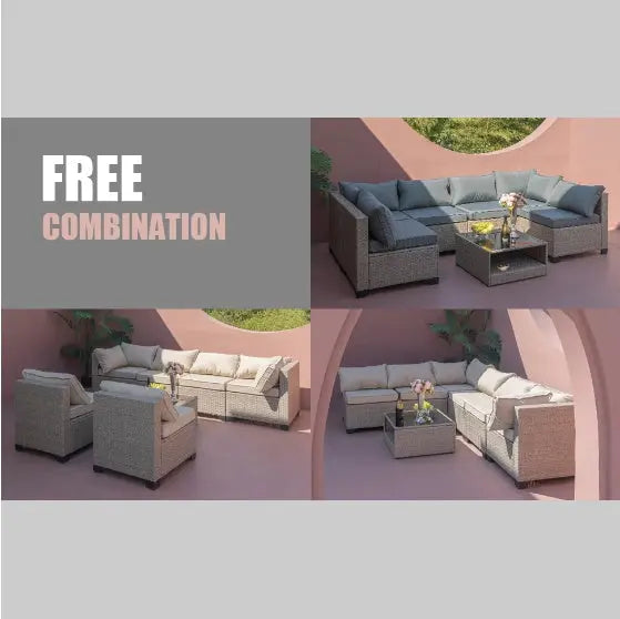 7-piece Patio Sofa Furniture Set My Store