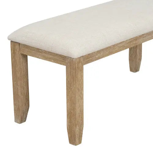 6-piece Wooden Dining Table Set With Dining Table And Chairs With Benches My Store