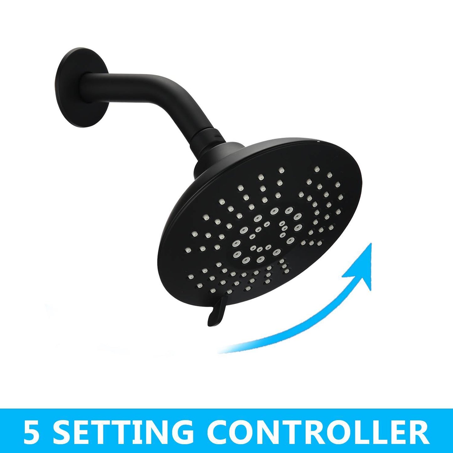 Round Shower System Wall Mounted Rain Mixer Combo Set Inkedjoy