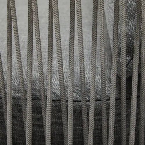 Set Of 2 Modern Gray Curved Aluminum Lounge Chair With Stylish Rope-Weave Design And Cushioned Comfort, Perfect For Outdoor Living My Store