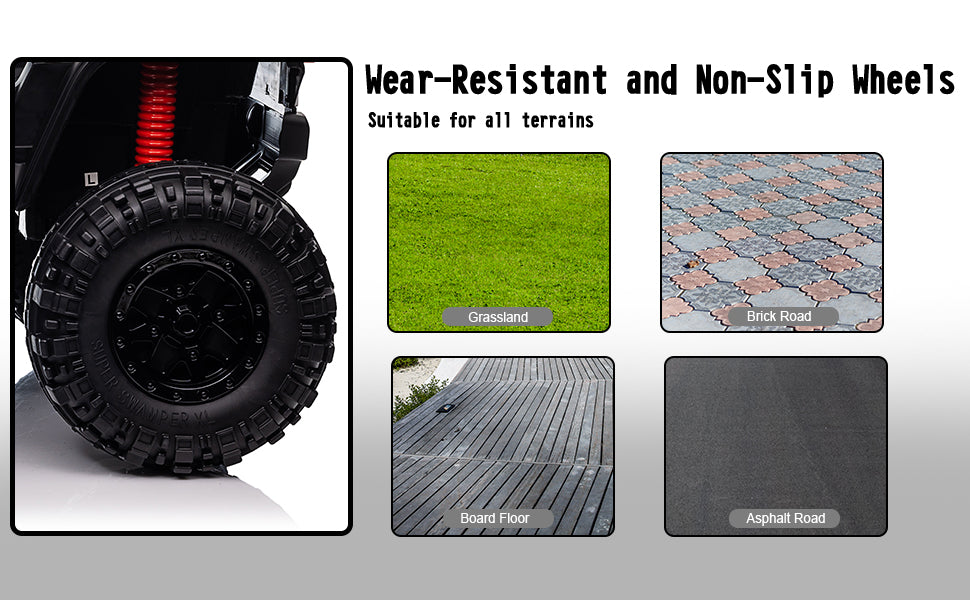 2 Seater Ride on Car with Remote Control - 24V Battery Powered Electric Truck for Kids Ohberri