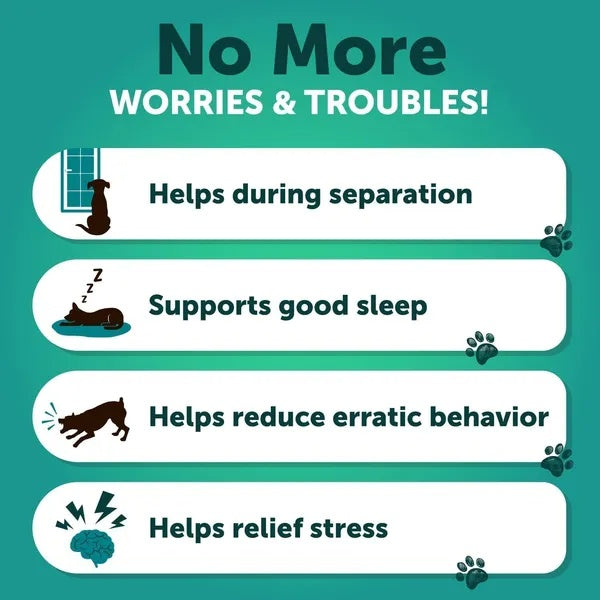 Hemp Calming Chews For Anxiety Relief With Hemp Oil Turmeric Valerian Ginger For Dogs- 120 Treats My Store