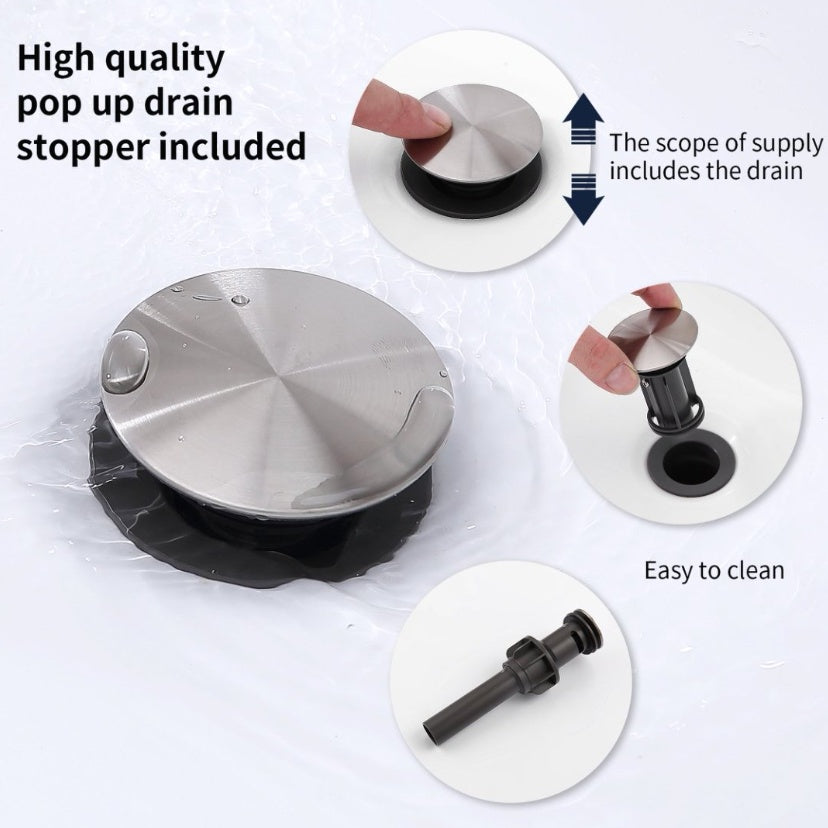 2-Handle Bathroom Sink Faucet Brushed Nickel My Store