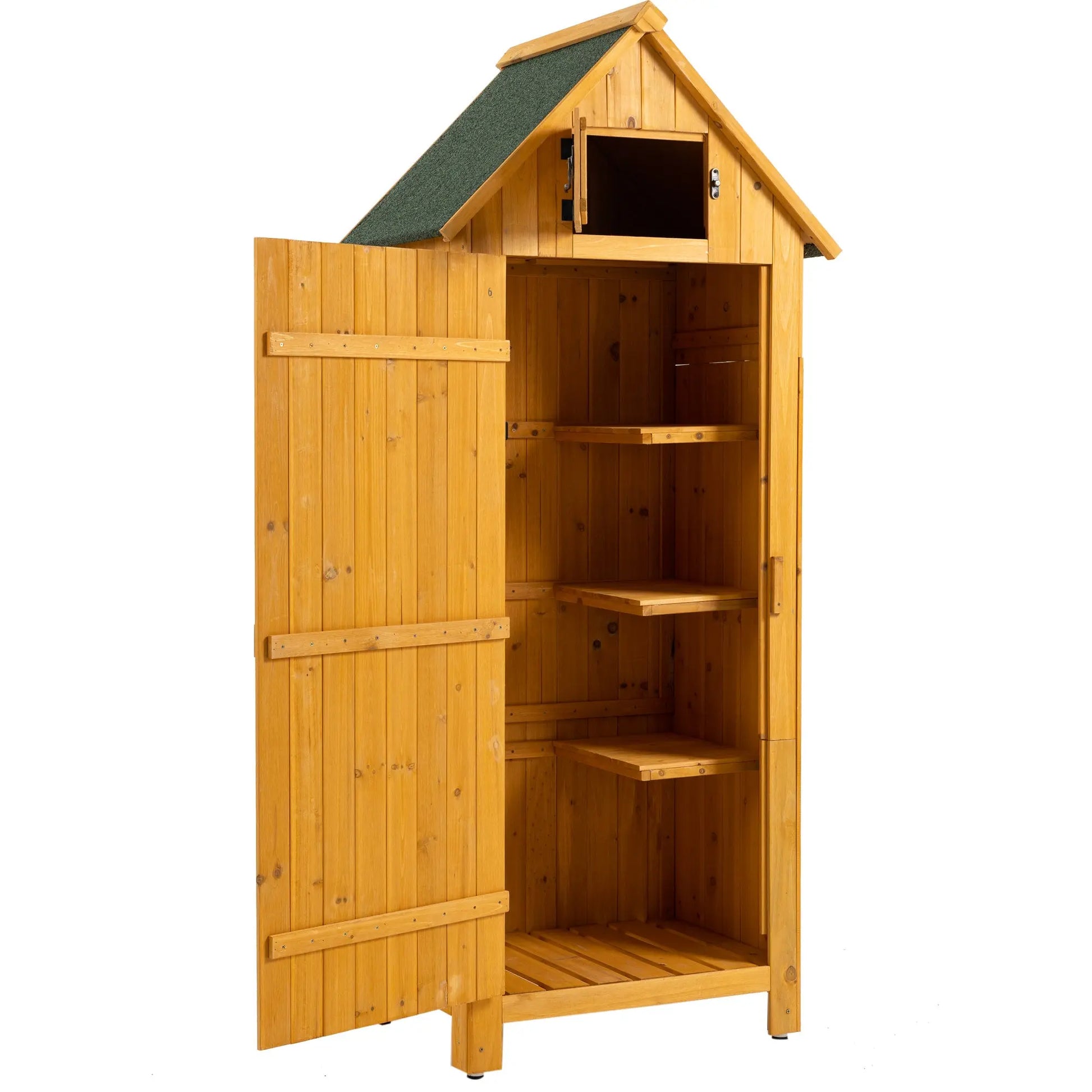 Outdoor Storage Cabinet Tool Shed Wooden Garden Shed Natural My Store