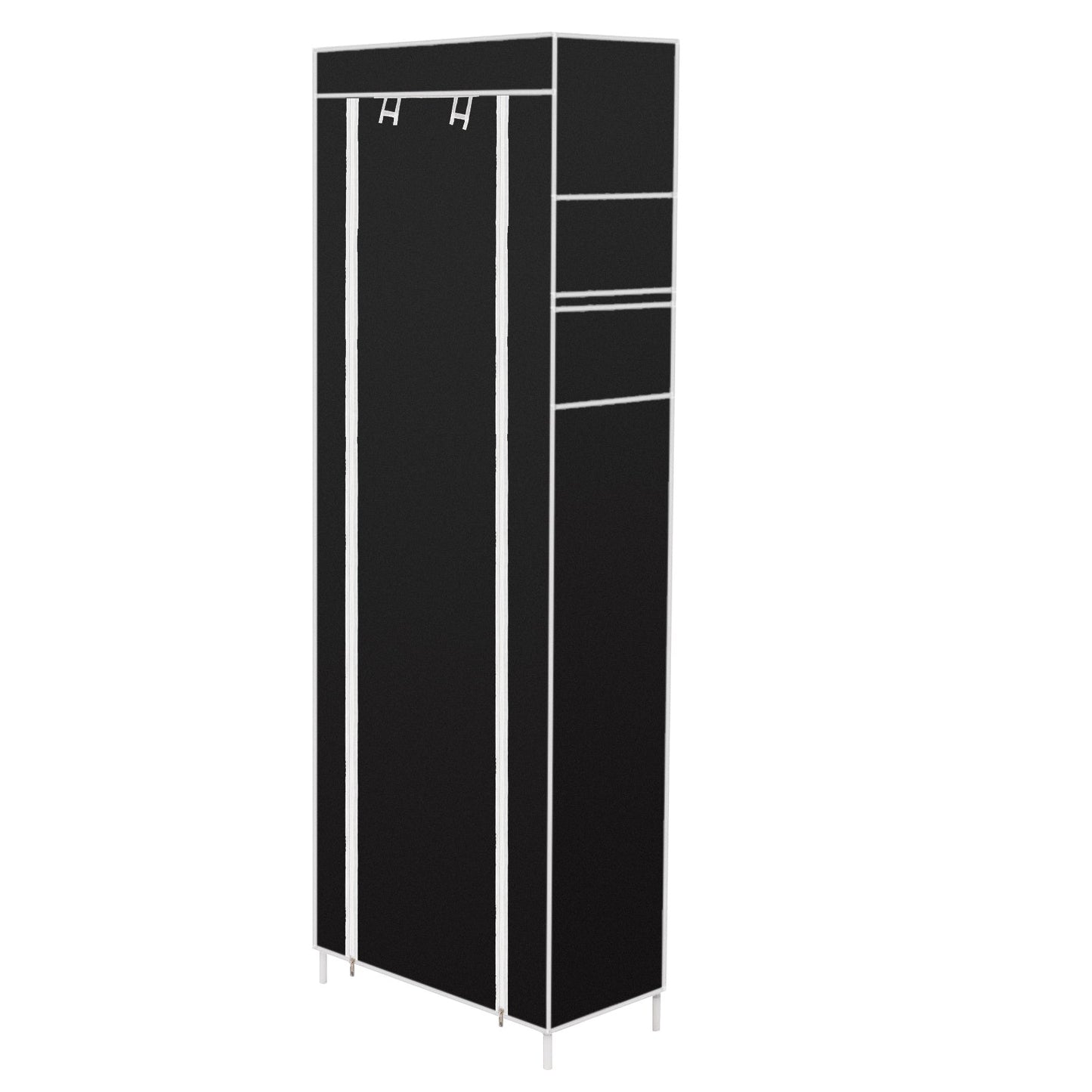 10-layer 9-panel Non-woven Shoe Cabinet Black Inkedjoy