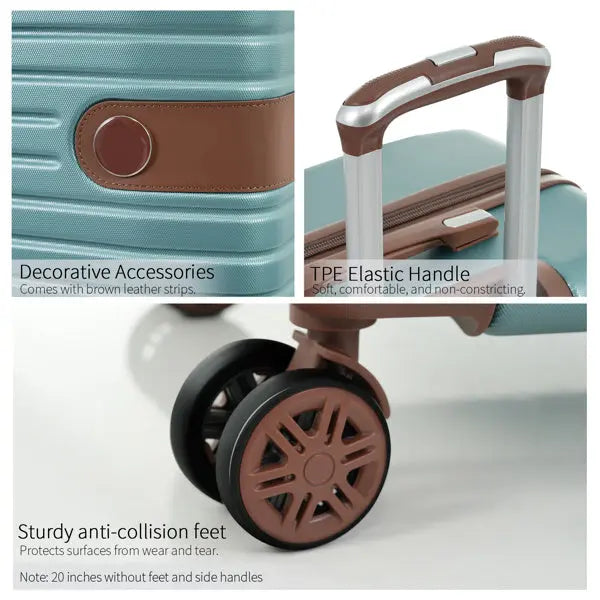 New Luggage Set With 3 ABS Hard Shells Inkedjoy