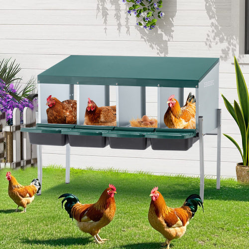4-Hole Chicken Nest, With Legs And Cover To Protect Eggs,Green Inkedjoy