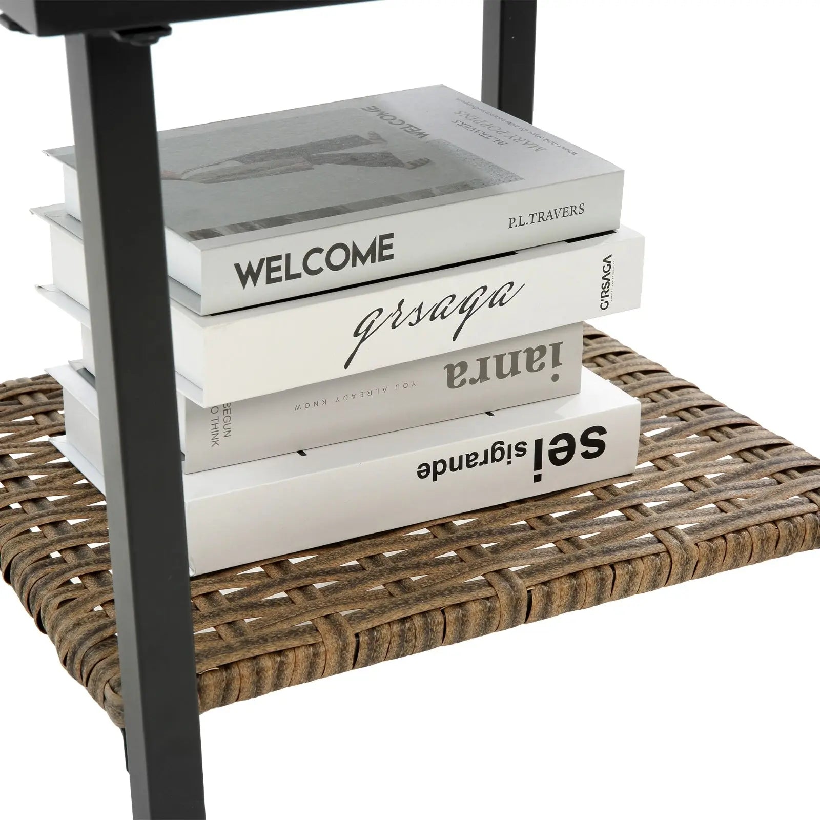 3pcs Rattan Rocking Chair Set Outdoor Leisure Grey My Store