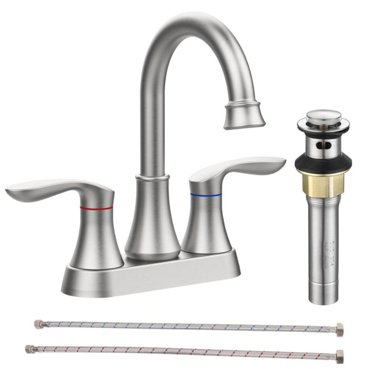 2-Handle 4-Inch Brushed Nickel Bathroom Faucet Ohberri