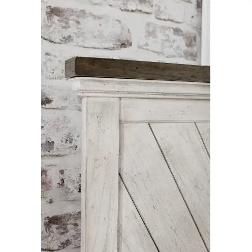 Bear Creek - Queen Bed - Whitewashed Gray My Store