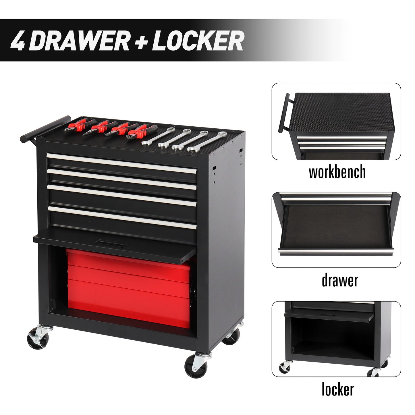 4 DRAWERS TOOL CABINET Inkedjoy
